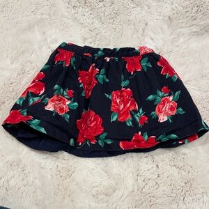 Janie and Jack 12-18 month Red Rose Print Cotton Skirt with Tulle and Lining